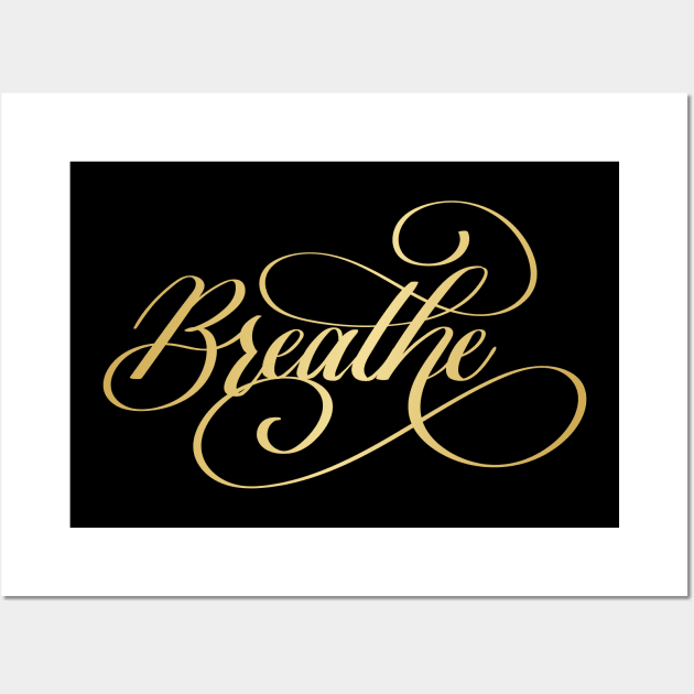 Breathe in Gold Wall Art by Kelly Gigi